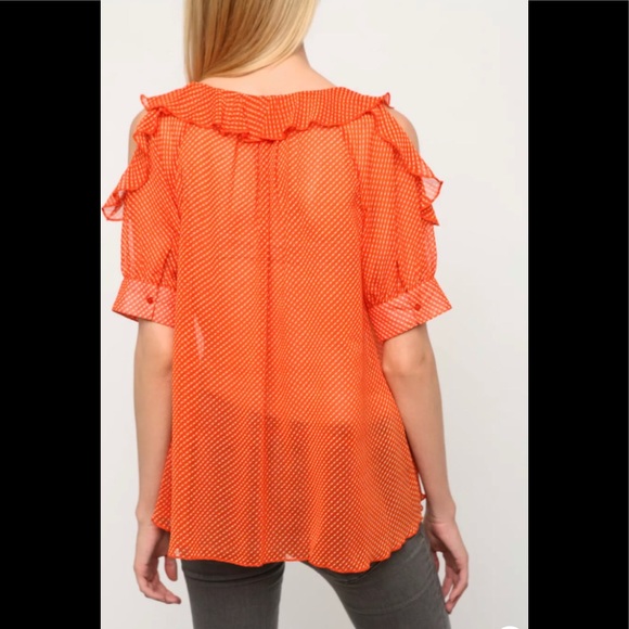 Kimchi Blue Printed Cold Shoulder Blouse - Picture 3 of 10